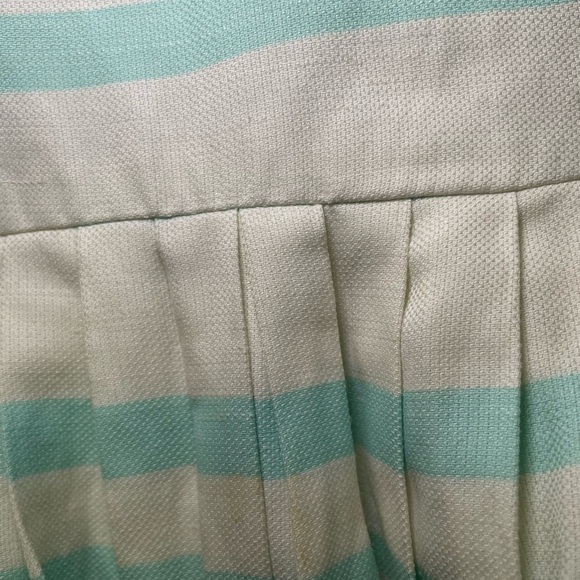 Anthropologie Moulinette Soeurs Sea Isle Dress Sz 8 Mint/IvoryStripe Lace V Nck - Picture 10 of 13